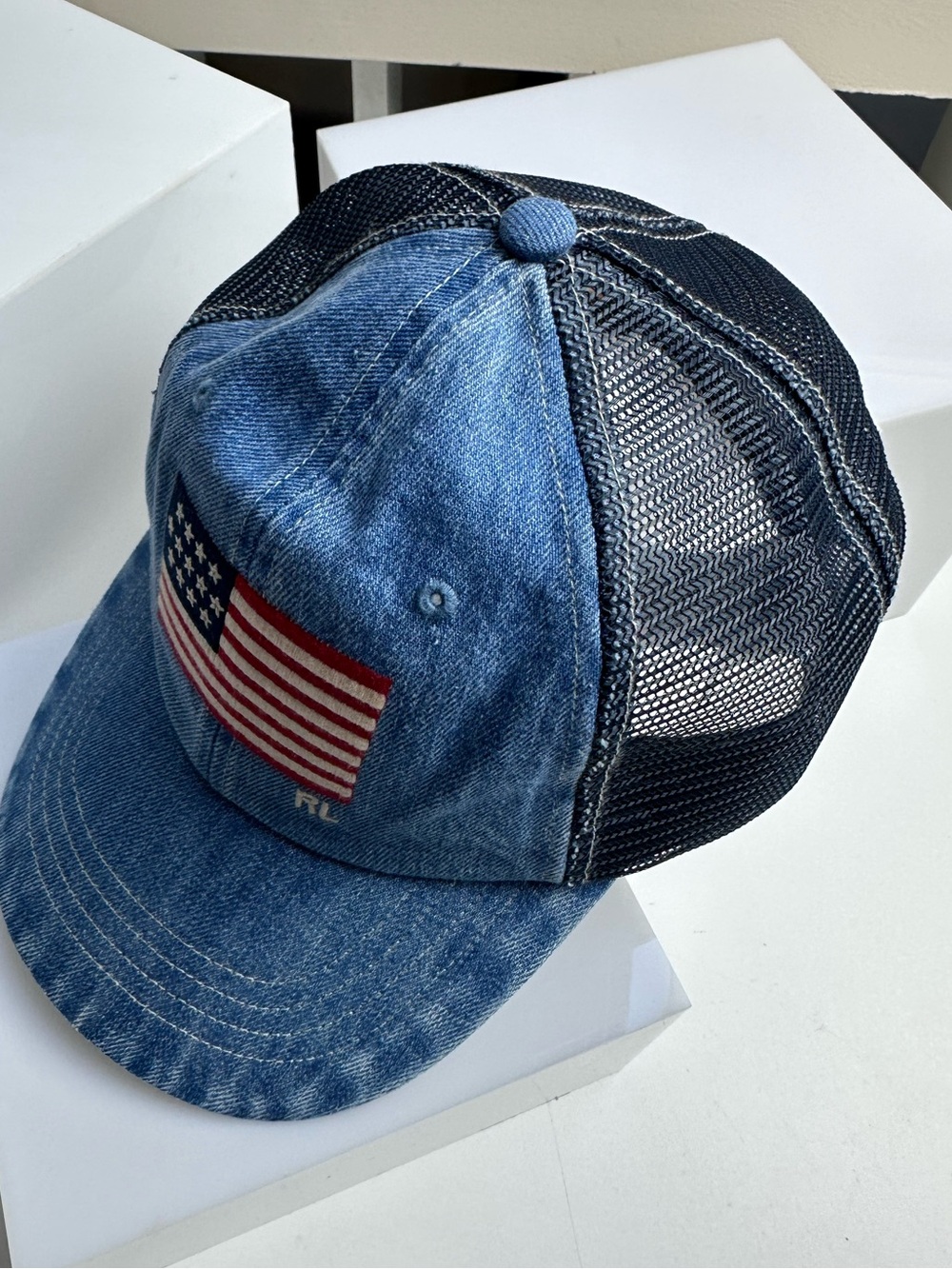 Polo Ralph Lauren Flag Trucker Ball Cap Hat NWT - Picture 9 of 10